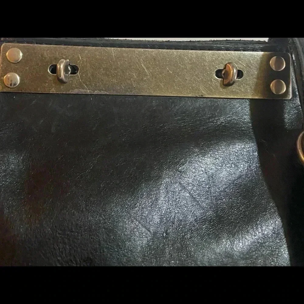 Patricia Nash black leather tote bag
